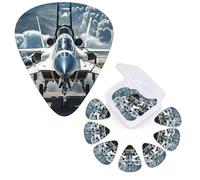 12 Pcs Guitar Picks 3 Different Thickness Guitar Plectrums Aircraft Fighter Jets Guitar Picks Personalized Guitars Bass Pick Electric Guitar Pick with Storage Box Plectrum for Acoustic