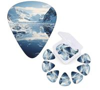 12 Pcs Guitar Picks 3 Different Thickness Guitar Plectrums Antarctic Peninsula Guitar Picks Personalized Guitars Bass Pick Electric Guitar Pick with Storage Box Plectrum for Acoustic