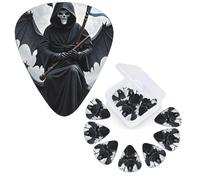12 Pcs Guitar Picks 3 Different Thickness Guitar Plectrums Bat Death Moon Guitar Picks Personalized Guitars Bass Pick Electric Guitar Pick with Storage Box Plectrum for Acoustic