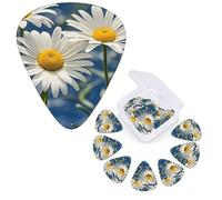 12 Pcs Guitar Picks 3 Different Thickness Guitar Plectrums Beautiful Daisies Guitar Picks Personalized Guitars Bass Pick Electric Guitar Pick with Storage Box Plectrum for Acoustic