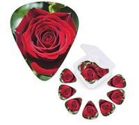12 Pcs Guitar Picks 3 Different Thickness Guitar Plectrums Beautiful Red Rose Guitar Picks Personalized Guitars Bass Pick Electric Guitar Pick with Storage Box Plectrum for Acoustic