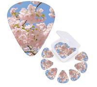 12 Pcs Guitar Picks 3 Different Thickness Guitar Plectrums cherry blossom Guitar Picks Personalized Guitars Bass Pick Electric Guitar Pick with Storage Box Plectrum for Acoustic