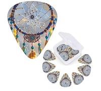 12 Pcs Guitar Picks 3 Different Thickness Guitar Plectrums Cherry Dream Catcher Guitar Picks Personalized Guitars Bass Pick Electric Guitar Pick with Storage Box Plectrum for Acoustic