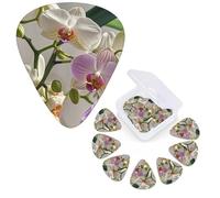 12 Pcs Guitar Picks 3 Different Thickness Guitar Plectrums Colorful Orchids Flower Guitar Picks Personalized Guitars Bass Pick Electric Guitar Pick with Storage Box Plectrum for Acoustic