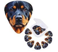 12 Pcs Guitar Picks 3 Different Thickness Guitar Plectrums Cool Rottweiler Dog Art Guitar Picks Personalized Guitars Bass Pick Electric Guitar Pick with Storage Box Plectrum for Acoustic