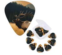 12 Pcs Guitar Picks 3 Different Thickness Guitar Plectrums Elk in the meadow Guitar Picks Personalized Guitars Bass Pick Electric Guitar Pick with Storage Box Plectrum for Acoustic