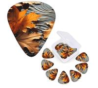 12 Pcs Guitar Picks 3 Different Thickness Guitar Plectrums Fall Leaves Guitar Picks Personalized Guitars Bass Pick Electric Guitar Pick with Storage Box Plectrum for Acoustic