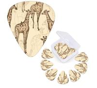 12 Pcs Guitar Picks 3 Different Thickness Guitar Plectrums Hand Drawn Giraffes Guitar Picks Personalized Guitars Bass Pick Electric Guitar Pick with Storage Box Plectrum for Acoustic