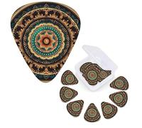 12 Pcs Guitar Picks 3 Different Thickness Guitar Plectrums Mandala Guitar Picks Personalized Guitars Bass Pick Electric Guitar Pick with Storage Box Plectrum for Acoustic