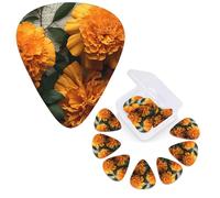 12 Pcs Guitar Picks 3 Different Thickness Guitar Plectrums Marigold Guitar Picks Personalized Guitars Bass Pick Electric Guitar Pick with Storage Box Plectrum for Acoustic