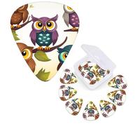 12 Pcs Guitar Picks 3 Different Thickness Guitar Plectrums Owls Birds Guitar Picks Personalized Guitars Bass Pick Electric Guitar Pick with Storage Box Plectrum for Acoustic