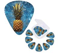 12 Pcs Guitar Picks 3 Different Thickness Guitar Plectrums Pineapple in the pool Guitar Picks Personalized Guitars Bass Pick Electric Guitar Pick with Storage Box Plectrum for Acoustic