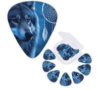 12 Pcs Guitar Picks 3 Different Thickness Guitar Plectrums wolves and dream catchers Guitar Picks Personalized Guitars Bass Pick Electric Guitar Pick with Storage Box Plectrum for Acoustic