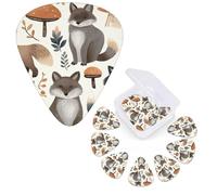 12 Pcs Guitar Picks 3 Different Thickness Guitar Plectrums Woodland raccoon animals Guitar Picks Personalized Guitars Bass Pick Electric Guitar Pick with Storage Box Plectrum for Acoustic