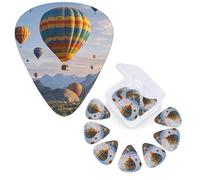 12 Pcs Guitar Picks 3 Different Thickness Guitars Plectrums Hot Air Balloons Guitar Picks Personalized Guitars Bass Pick Electric Guitar Pick with Storage Box Plectrum for Acoustic