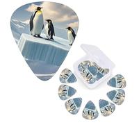 12 Pcs Guitar Picks 3 Different Thickness Guitars Plectrums Penguins On The Iceberg Guitar Picks Personalized Guitars Bass Pick Electric Guitar Pick with Storage Box Plectrum for Acoustic