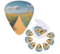 12 Pcs Guitar Picks 3 Different Thickness Guitars Plectrums Poppies Field Yellow Brick Road Guitar Picks Personalized Guitars Bass Pick Electric Guitar Pick with Storage Box Plectrum for Acoustic