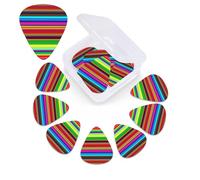 12 Pcs Guitar Picks 3 Layers with Storage Box Colorful Mexican Stripes for Acoustic Guitar Bass Electric Ukulele