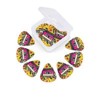 12 Pcs Guitar Picks 80'S Cassette Tape Vintage Plectrums With 3 Thickness For Electric,Acoustic Guitars