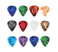 12 Pcs Guitar Picks Acoustic, 3 Different Thickness Colorful Plectrums For Acoustic Guitar, For Electric, Bass Including 0.5mm 0.75mm 1mm