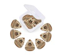 12 Pcs Guitar Picks Aztec Turkey Gobble Thanksgiving Plectrums With 3 Thickness For Electric,Acoustic Guitars