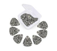 12 Pcs Guitar Picks Baroque Skull Stripe Gothic Black Plectrums With 3 Thickness For Electric,Acoustic Guitars