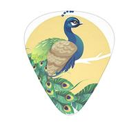 12 Pcs Guitar Picks Beautiful Peacock Guitar Plectrums Includes Thin, Medium & Heavy Gauges 3 Sizes For Ukulele With Organizer Storage Box