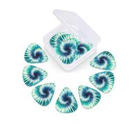 12 Pcs Guitar Picks Blue Sea Tie Dye Eyes Hipster Plectrums With 3 Thickness For Electric,Acoustic Guitars
