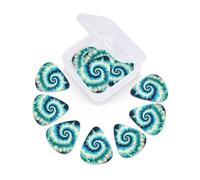 12 Pcs Guitar Picks Blue Sea Tie Dye Hipster Plectrums With 3 Thickness For Electric,Acoustic Guitars