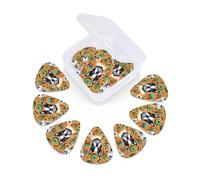 12 Pcs Guitar Picks Boston Terrier Dogs Cactus Orange Plectrums With 3 Thickness For Electric,Acoustic Guitars
