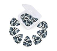 12 Pcs Guitar Picks Camo Navy Hipster Gray Plectrums With 3 Thickness For Electric,Acoustic Guitars