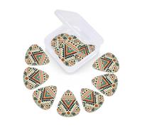 12 Pcs Guitar Picks Colorful Aztec Pattern Plectrums With 3 Thickness For Electric,Acoustic Guitars