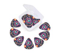 12 Pcs Guitar Picks Colorful Galaxy Space Plectrums With 3 Thickness For Electric,Acoustic Guitars