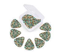 12 Pcs Guitar Picks Colorful Navajo Pattern Aztec Plectrums With 3 Thickness For Electric,Acoustic Guitars