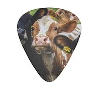 12 Pcs Guitar Picks Cow Grassland Guitar Plectrums Includes Thin, Medium & Heavy Gauges 3 Sizes For Ukulele With Organizer Storage Box