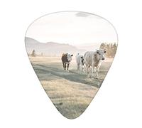 12 Pcs Guitar Picks Cow In The Grass Field 3 Different Thicknesses, Classic Triangle, For Acoustic Guitar, Electric Guitar, Bass Guitar