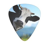 12 Pcs Guitar Picks Cute Cow Guitar Plectrums Includes Thin, Medium & Heavy Gauges 3 Sizes For Guitars Ukulele With Organizer Storage Box