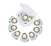 12 Pcs Guitar Picks Cute Watercolor Hedgehogs Plectrums With 3 Thickness For Electric,Acoustic Guitars