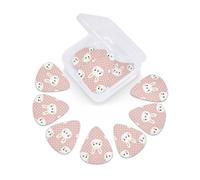 12 Pcs Guitar Picks Dot Rabbit Bunny Hare Plectrums With 3 Thickness For Electric,Acoustic Guitars