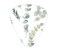 12 Pcs Guitar Picks Eucalyptus Leaves Guitar Plectrums Includes Thin, Medium & Heavy Gauges 3 Sizes For Ukulele With Organizer Storage Box