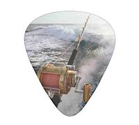 12 Pcs Guitar Picks Fishing Rod Guitar Plectrums Includes Thin, Medium & Heavy Gauges 3 Sizes For Ukulele With Organizer Storage Box