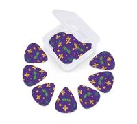 12 Pcs Guitar Picks Fleur-De-Lis Ribbons Mardi Gras Plectrums With 3 Thickness For Electric,Acoustic Guitars