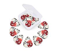 12 Pcs Guitar Picks Flower Blossom Red Sun Japan Plectrums With 3 Thickness For Electric,Acoustic Guitars
