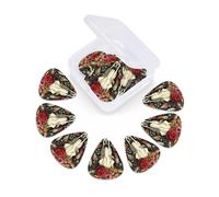12 Pcs Guitar Picks Flower Bull Skulls Indian Plectrums With 3 Thickness For Electric,Acoustic Guitars
