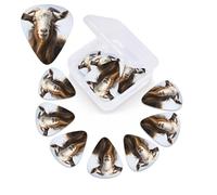 12 PCS Guitar Picks for Acoustic Guitar with Organizer Storage Box Bass Pick Animal Goat Personalized Guitar Pick Celluloid plectrums 0.46 mm 0.71 mm 0.96 mm for Ukulele