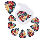 12 PCS Guitar Picks for Acoustic Guitar with Organizer Storage Box Bass Pick Art colorful Chicken Personalized Guitar Pick Celluloid plectrums 0.46 mm 0.71 mm 0.96 mm for Ukulele