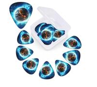 12 PCS Guitar Picks for Acoustic Guitar with Organizer Storage Box Bass Pick Blue Earth In The Space Personalized Guitar Pick Celluloid plectrums 0.46 mm 0.71 mm 0.96 mm for Ukulele