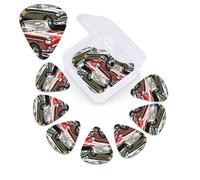 12 PCS Guitar Picks for Acoustic Guitar with Organizer Storage Box Bass Pick Classic Car Roadsters Old Fashioned Personalized Guitar Pick Celluloid plectrums 0.46 mm 0.71 mm 0.96 mm for Ukulele