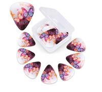 12 PCS Guitar Picks for Acoustic Guitar with Organizer Storage Box Bass Pick Color Butterfly Flower Personalized Guitar Pick Celluloid plectrums 0.46 mm 0.71 mm 0.96 mm for Ukulele