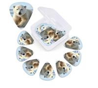12 PCS Guitar Picks for Acoustic Guitar with Organizer Storage Box Bass Pick Cubs polar bear Personalized Guitar Pick Celluloid plectrums 0.46 mm 0.71 mm 0.96 mm for Ukulele